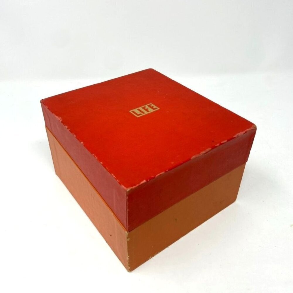 Vintage 1960s "LIFE" MAGAZINE RECIPE CARD BOX with Hinged Lid Recipe Index Cards